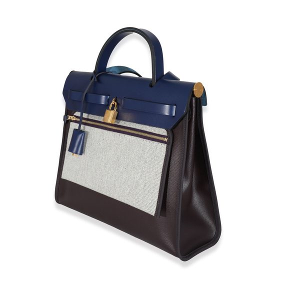 Hermes Encre Ecru Noir Rouge Sellier Herbag Zip 31 PM GHW - Picture 2 of 7